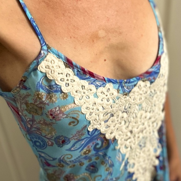 Vintage MAUI Love Jetty Strappy Maxi Embroided Silk Dress. Rare Find. Handmade - Picture 7 of 13